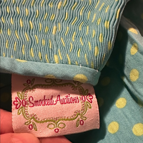 Smocked Auctions Smocked Pumpkin Polka Dot Long Bubble Romper 9 Months - Picture 3 of 5